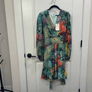 Alex Marie Multicolor Floral Long Sleeve Dress